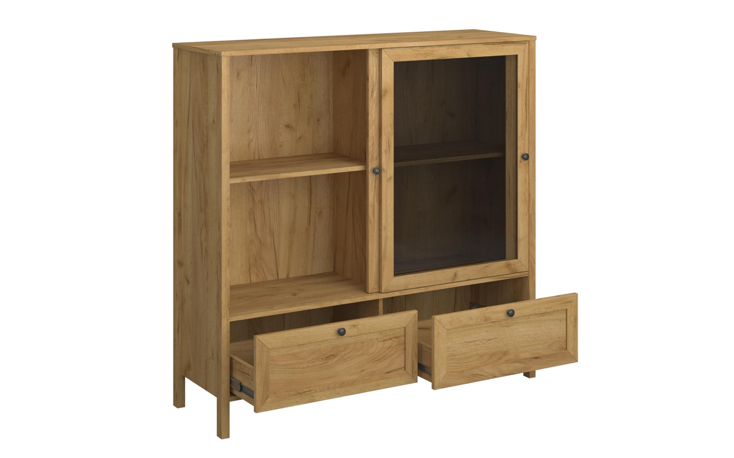 Dulap - vitrina Maliva 2, stejar craft auriu  3